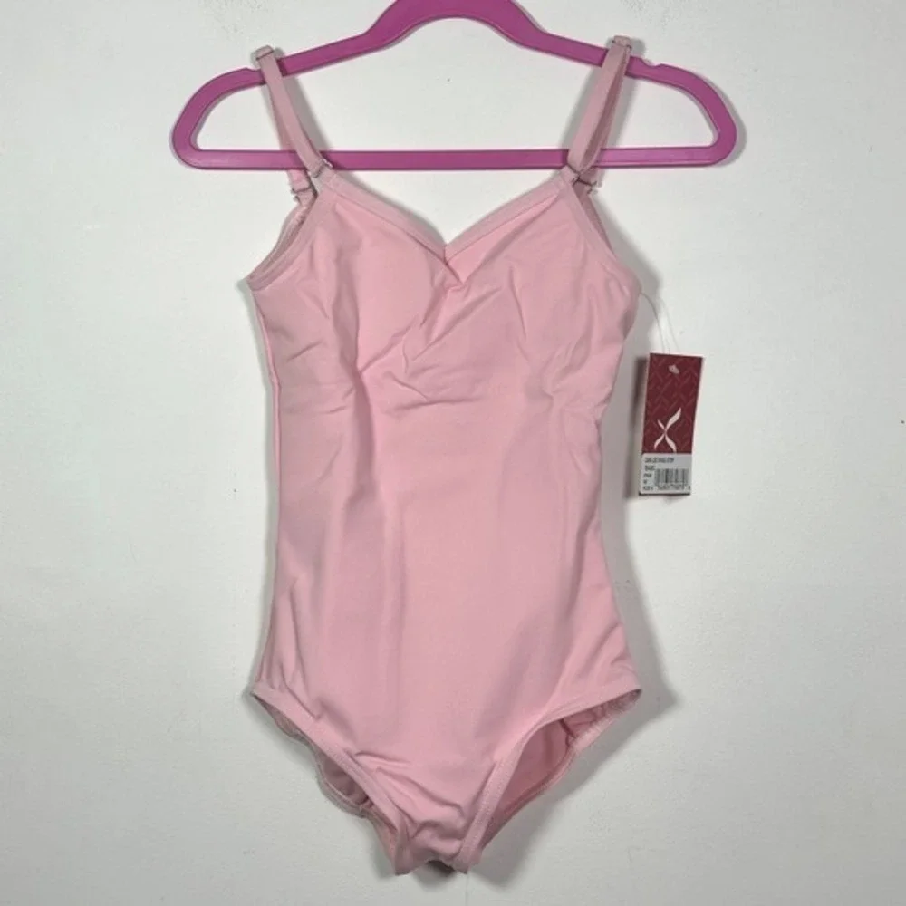 Capezio Pink Camisole Leotard Adjustable Straps Medium  CM NWT